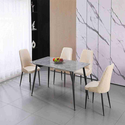 LARKIN TABLE GREY WITH BLACK LEGS