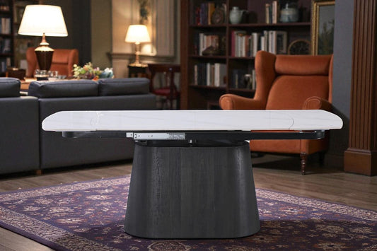 BELLUNO TWIST WHITE WITH 6 VENEZIA  WHITE CHAIRS DINING SET