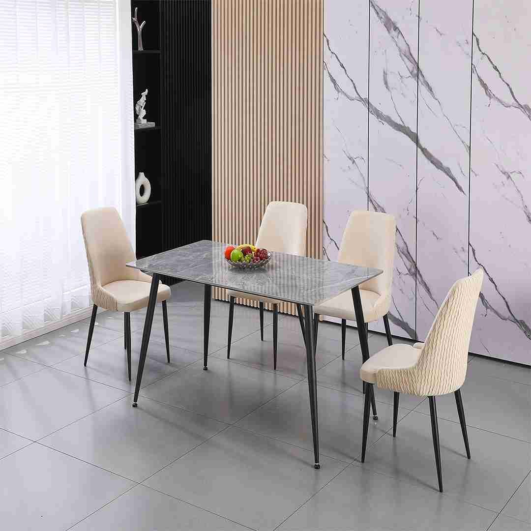 LARKIN TABLE GREY WITH BLACK LEGS