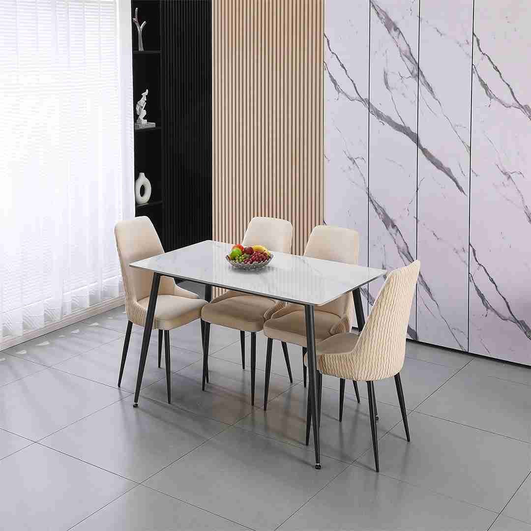 LARKIN TABLE WHITE WITH BLACK LEGS