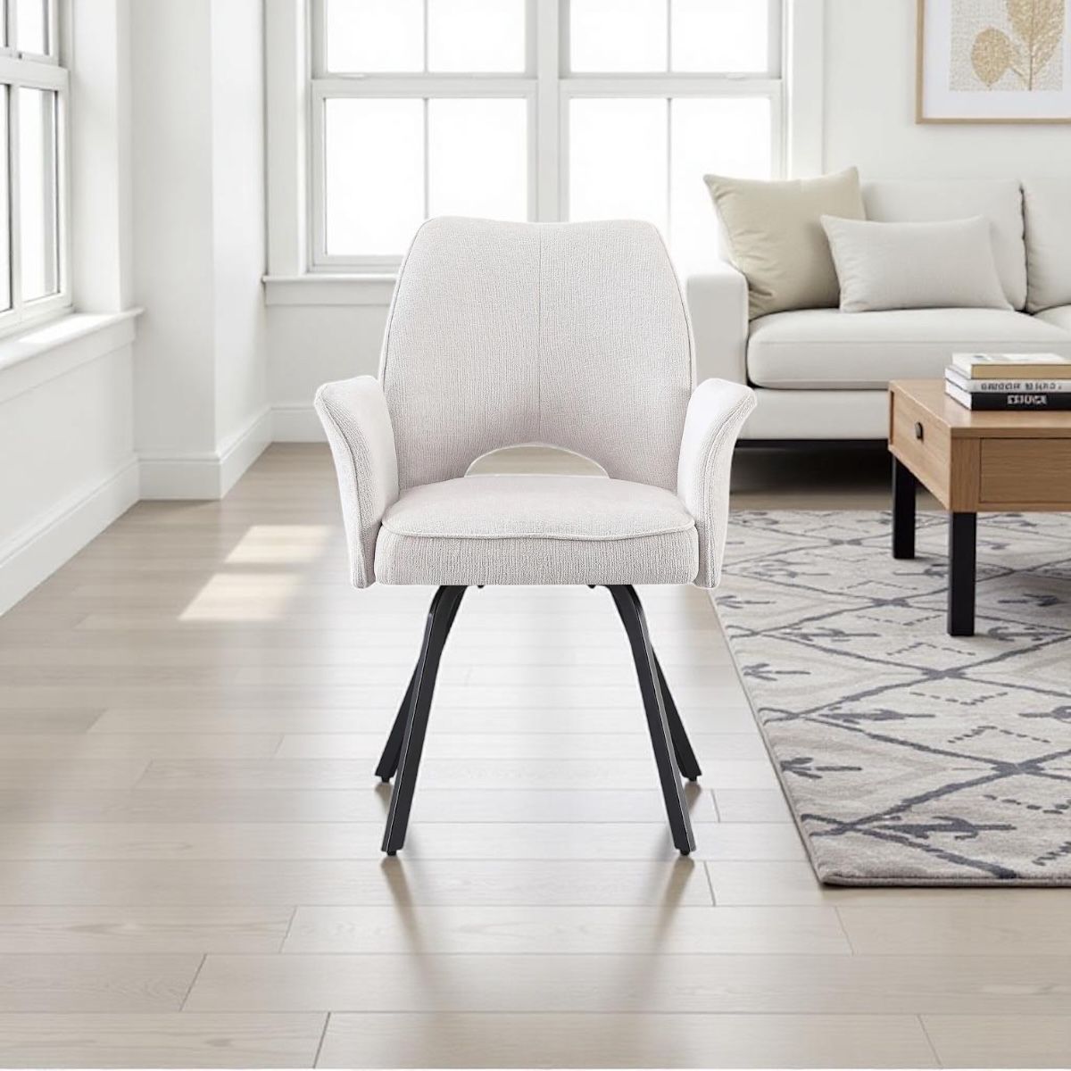 SAVONA DINING TABLE WITH 6 VENEZIA CREAM CHAIRS DINING SET