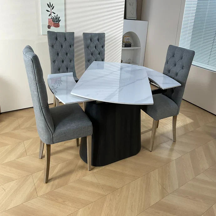 BELLUNO TWIST WOOD DINING TABLE WHITE