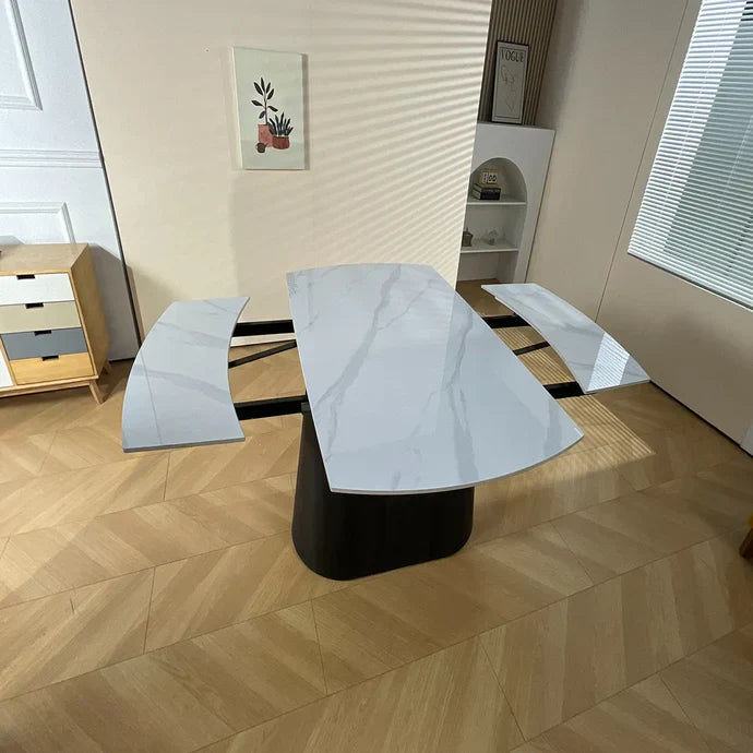 BELLUNO TWIST WOOD DINING TABLE WHITE