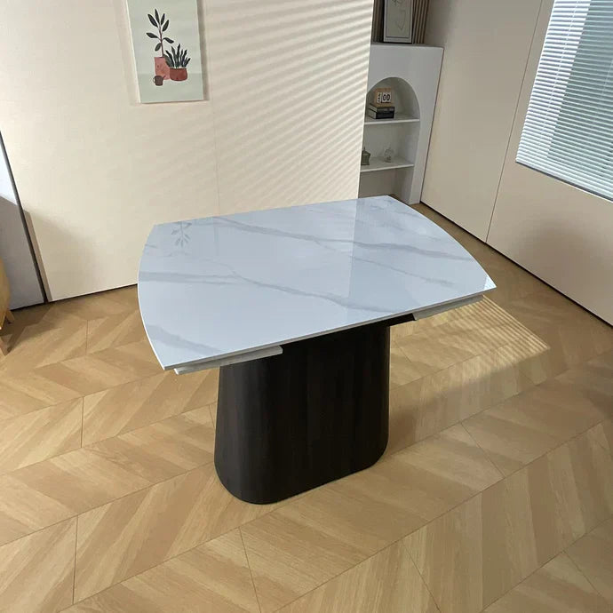 BELLUNO TWIST WOOD DINING TABLE WHITE