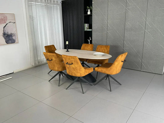 RUSSEL SPIN MUSTARD DINING CHAIR (SET OF 2)