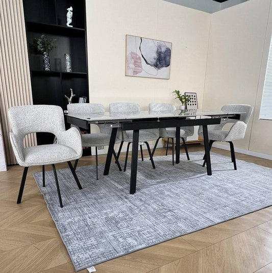 BRUTAS AUTO SPIN GREY DINING CHAIR (SET OF 2)