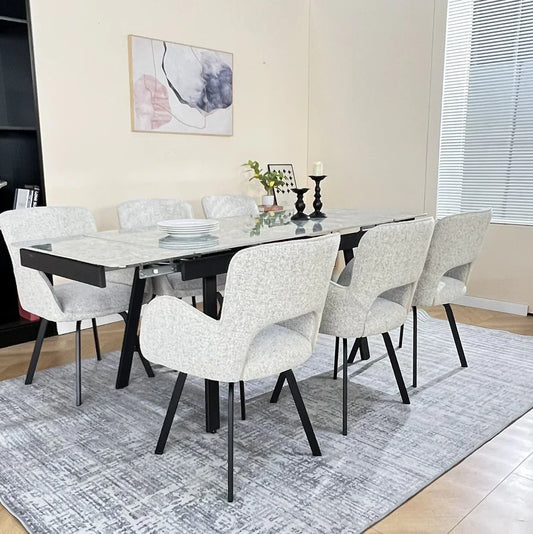 BRUTAS AUTO SPIN GREY DINING CHAIR (SET OF 2)