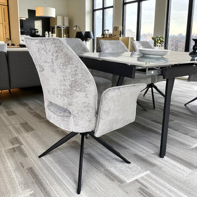 SORRENTO GREEN  WITH 6 VENEZIA GREY CHAIRS DINING SET