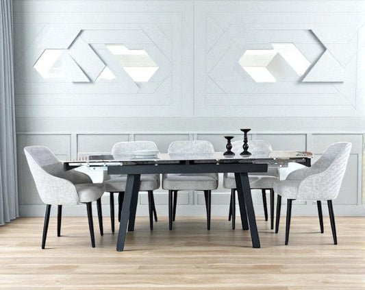 SORRENTO GREEN WITH 6 HARRISON HAVRE 22 CHAIRS DINING SET