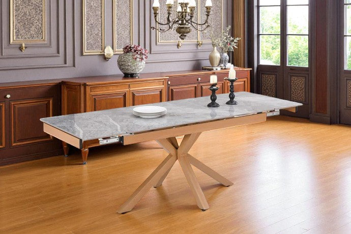 SAVONA BEECH WITH 6 TORINO GREEN CHAIRS DINING SET