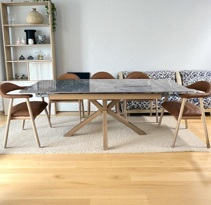 SAVONA DINING TABLE WITH 6 TORINO PU  CHAIRS DINING SET