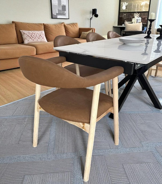 SAVONA DINING TABLE WITH 6 TORINO PU  CHAIRS DINING SET