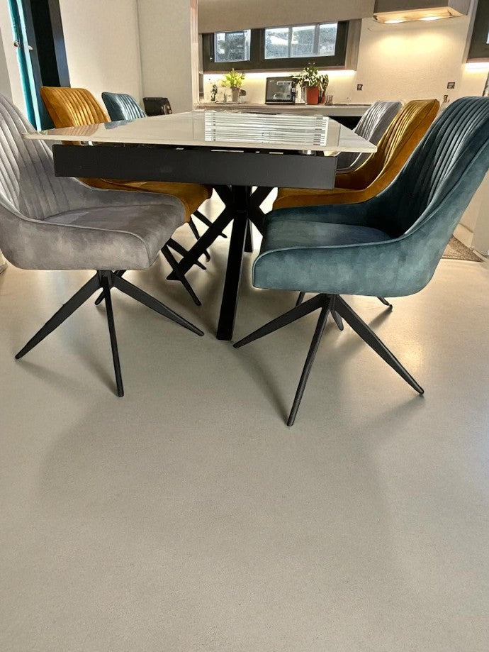 SAVONA DINING TABLE WITH 6 MIX RUSSELL CHAIRS DINING SET