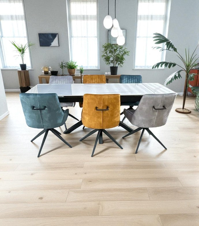 SAVONA DINING TABLE WITH 6 MIX RUSSELL CHAIRS DINING SET