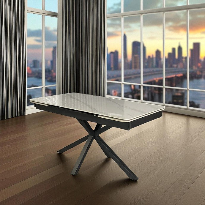 SAVONA DINING TABLE WITH 6 BRUTUS GREEN  CHAIRS DINING SET