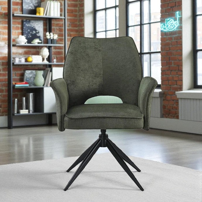 AURELIA WITH PEDISTAL LEGS WITH 6 VENEZIA GREEN  CHAIRS GREEN DINING SET