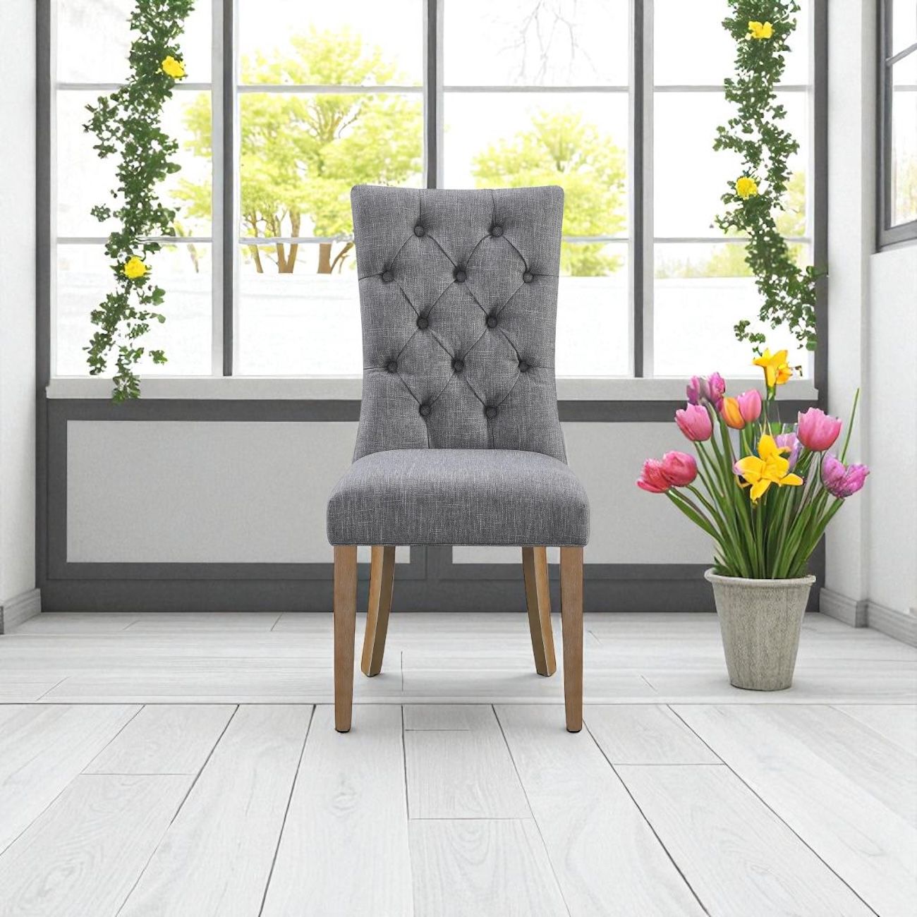 SAVONA BEECH WITH 6 ANDREA LIGHT CHAIRS DINING SET