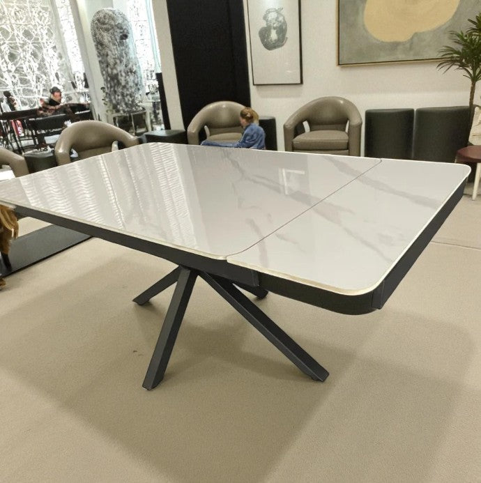 SAVONA DINING TABLE WITH 6 BRUTUS GREEN  CHAIRS DINING SET