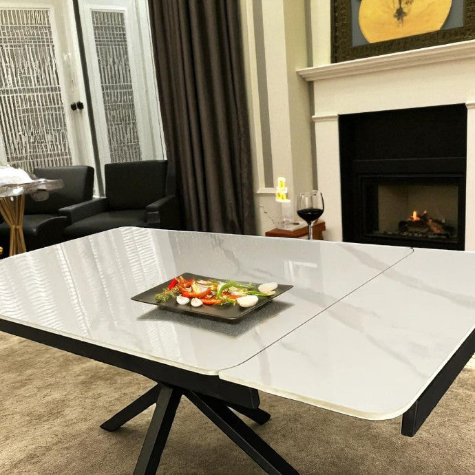 SAVONA DINING TABLE WITH 6 RUSSEL GREY CHAIRS DINING SET